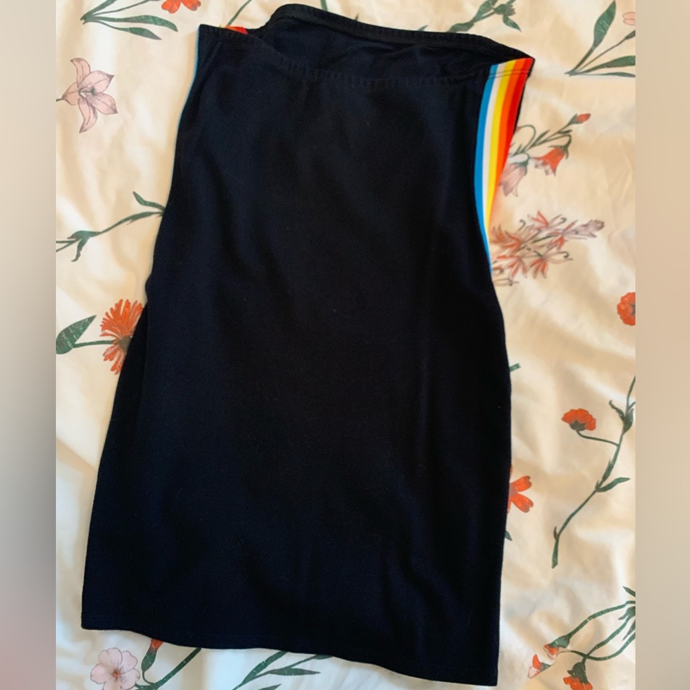 Urban Outfitters black strapless tube dress with rainbow sides